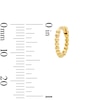Thumbnail Image 3 of Beaded Huggie Hoop Earrings in Solid 10K Gold