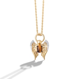 Limor Mindful Jewellery Archangels Smoky Quartz and 0.04 CT. T.W. Diamond Pendant in Sterling Silver with 24K Gold Plate