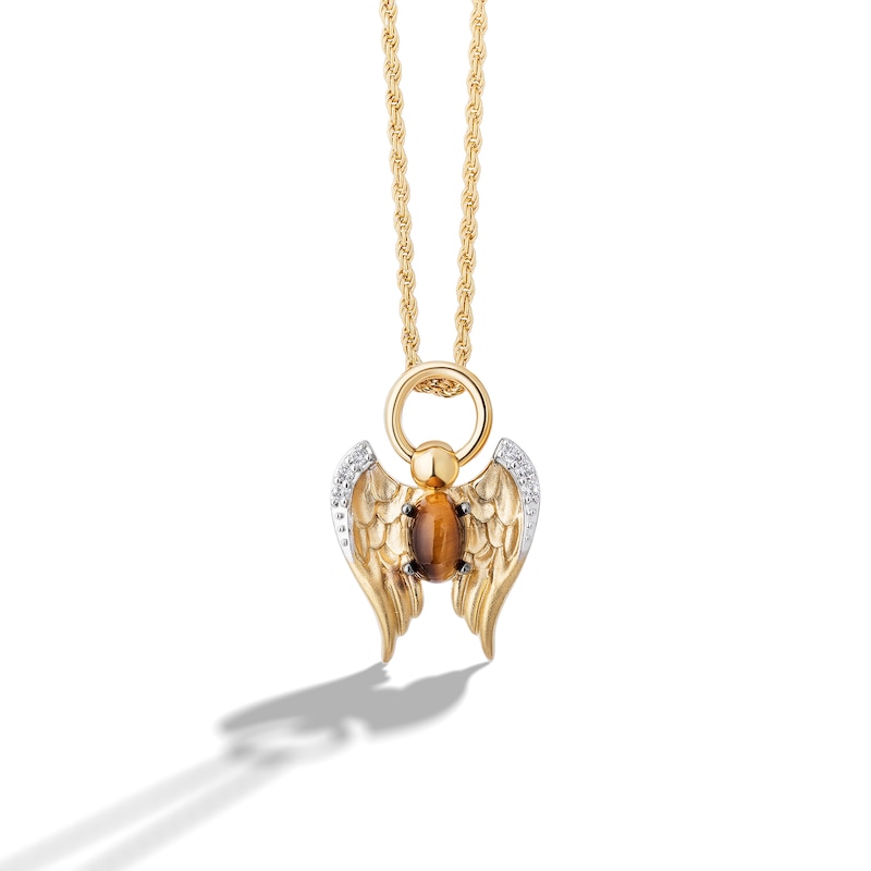 Main Image 1 of Limor Mindful Jewellery Archangels Smoky Quartz and 0.04 CT. T.W. Diamond Pendant in Sterling Silver with 24K Gold Plate