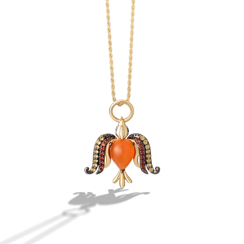 Limor Mindful Jewellery Pear-Shaped Carnelian, Garnet and Citrine Pendant in Sterling Silver with 24K Gold Plate