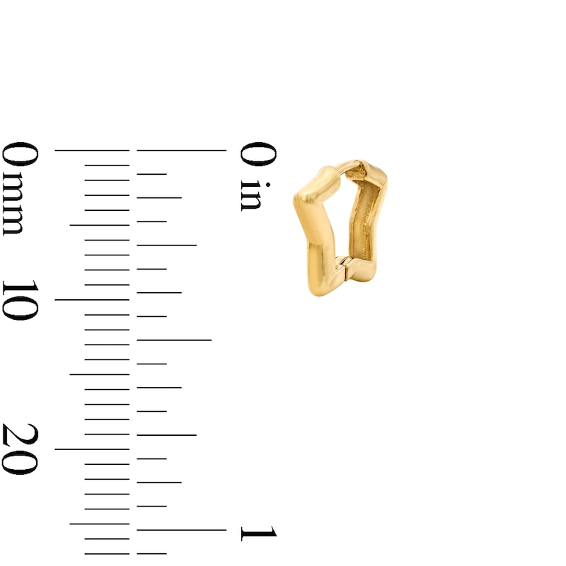 Main Image 3 of Star Hoop Earrings in Solid 10K Gold