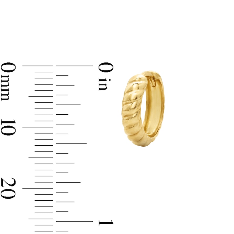 Main Image 3 of Twist Huggie Hoop Earrings in Solid 10K Gold