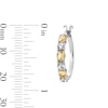 Thumbnail Image 2 of Oval Citrine and White Sapphire Hoop Earrings in Sterling Silver