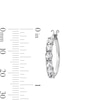 Thumbnail Image 2 of Oval and Round White Lab-Created Hoop Earrings in Sterling Silver