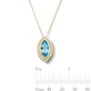 Thumbnail Image 2 of Marquise-Cut Swiss Blue Topaz and White Lab-Created Sapphire Frame Pendant in Sterling Silver with 14K Gold Plate