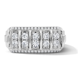 1.00 CT. T.W. Certified Lab-Grown Diamond Five-Column Band in Sterling Silver (F/SI2)