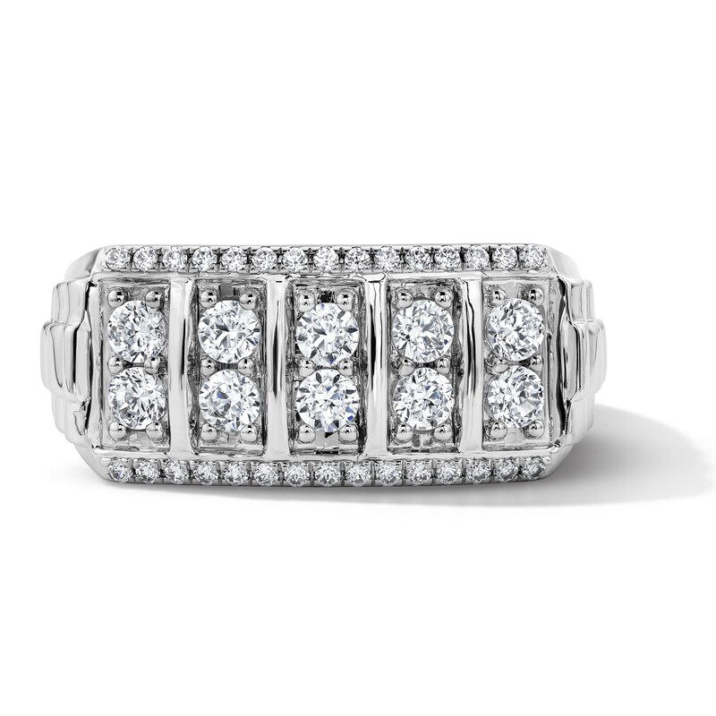 1.00 CT. T.W. Certified Lab-Grown Diamond Five-Column Band in Sterling Silver (F/SI2)