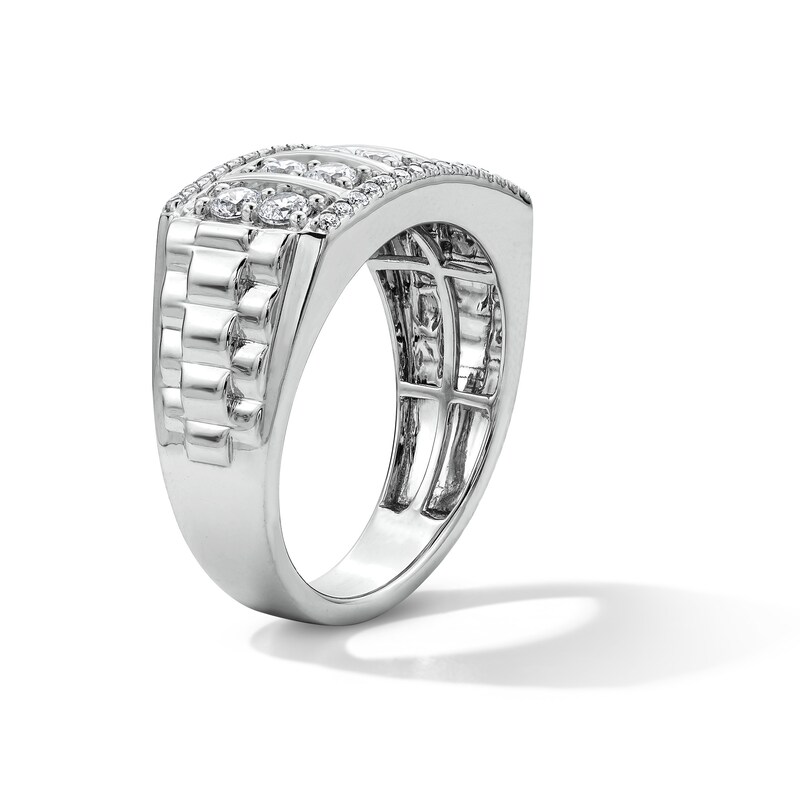 1.00 CT. T.W. Certified Lab-Grown Diamond Five-Column Band in Sterling Silver (F/SI2)