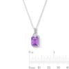 Thumbnail Image 2 of Octagon-Cut Amethyst and White Lab-Created Sapphire Pendant in Sterling Silver