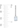 Thumbnail Image 2 of Oval Lab-Created Opal and White Lab-Created Sapphire Dangle Earrings in Sterling Silver