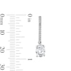 Thumbnail Image 2 of Oval White Lab-Created Sapphire Dangle Earrings in Sterling Silver
