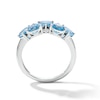 Thumbnail Image 2 of Trillion-Cut Swiss Blue Topaz Five-Stone Ring in Sterling Silver