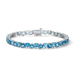 Trillion-Cut Swiss Blue Topaz Bracelet in Sterling Silver - 7.5"