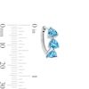 Thumbnail Image 2 of Trillion-Cut Swiss Blue Topaz Hoop Earrings in Sterling Silver