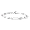 Thumbnail Image 1 of 4.0mm Freshwater Cultured Pearl and Paper Clip Link Bracelet in Sterling Silver - 7.5"