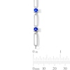 Thumbnail Image 2 of Blue Lab-Created Sapphire and Paper Clip Link Bracelet in Sterling Silver - 7.5"