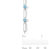 Thumbnail Image 2 of Swiss Blue Topaz and Paper Clip Link Bracelet in Sterling Silver - 7.5"