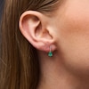 Thumbnail Image 2 of Pear-Shaped Emerald and Diamond-Accent Drop Earrings in 10K Gold