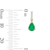 Thumbnail Image 2 of Pear-Shaped Emerald and Diamond-Accent Drop Earrings in 10K Gold