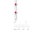 Thumbnail Image 2 of Lab-Created Ruby and Paper Clip Link Bracelet in Sterling Silver - 7.5"