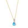 Thumbnail Image 1 of Pear-Shaped Swiss Blue Topaz and Diamond-Accent Pendant in 10K Gold