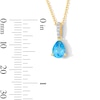 Thumbnail Image 3 of Pear-Shaped Swiss Blue Topaz and Diamond-Accent Pendant in 10K Gold