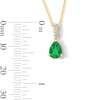 Thumbnail Image 4 of Pear-Shaped Emerald and Diamond-Accent Pendant in 10K Gold