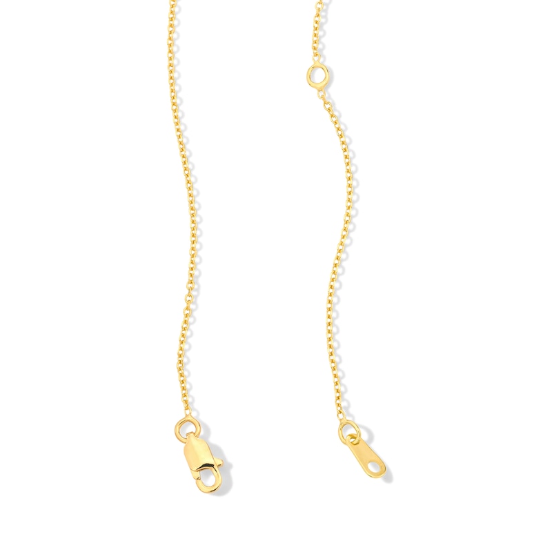 Emerald-Cut Pink Quartz and White Lab-Created Sapphire Pendant in 10K Gold