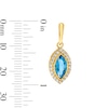 Thumbnail Image 2 of Marquise-Cut Swiss Blue Topaz and White Lab-Created Sapphire Frame Drop Earrings in Sterling Silver with 14K Gold Plate