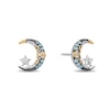 Thumbnail Image 2 of Enchanted Disney Jasmine Blue Topaz and 0.06 CT. T.W. Diamond Moon and Star Earrings in Sterling Silver and 10K Gold