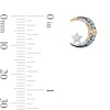 Thumbnail Image 3 of Enchanted Disney Jasmine Blue Topaz and 0.06 CT. T.W. Diamond Moon and Star Earrings in Sterling Silver and 10K Gold