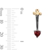 Thumbnail Image 3 of Enchanted Disney Villains Heart-Shaped Garnet and Black Diamond Dagger Earrings in Sterling Silver and 14K Gold Plate