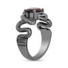 Thumbnail Image 2 of Enchanted Disney Villains Oval Garnet and Black Diamond Accent Snake Ring in Black Sterling Silver