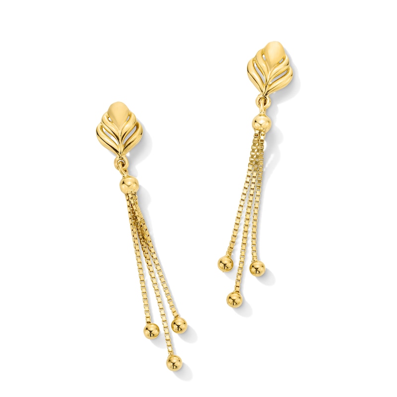 Main Image 1 of Chain Dangle Drop Earrings in 22K Gold