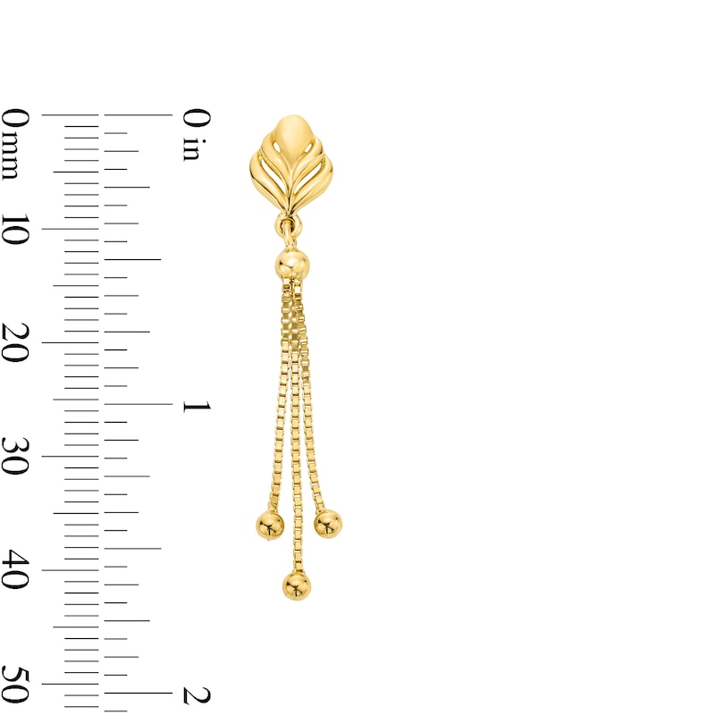Main Image 2 of Chain Dangle Drop Earrings in 22K Gold
