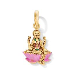 Enameled Lakshmi Charm in 22K Gold