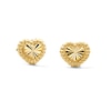 Thumbnail Image 1 of Diamond-Cut Heart Stud Earrings in Semi-Solid 14K Gold