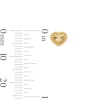 Thumbnail Image 3 of Diamond-Cut Heart Stud Earrings in Semi-Solid 14K Gold