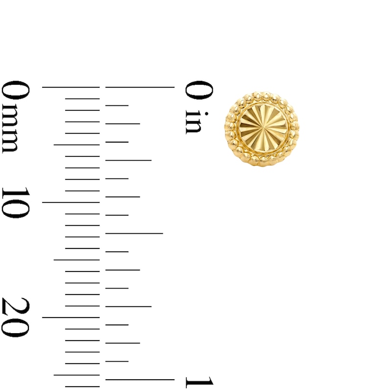 Diamond-Cut Stud Earrings in Semi-Solid 14K Gold