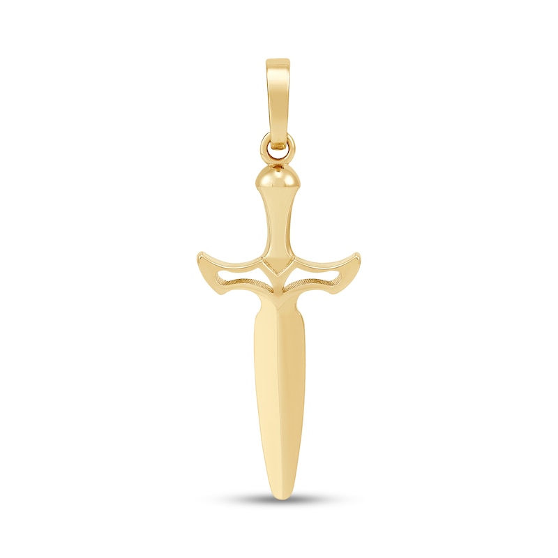 Dagger Necklace Charm in Solid 10K Gold