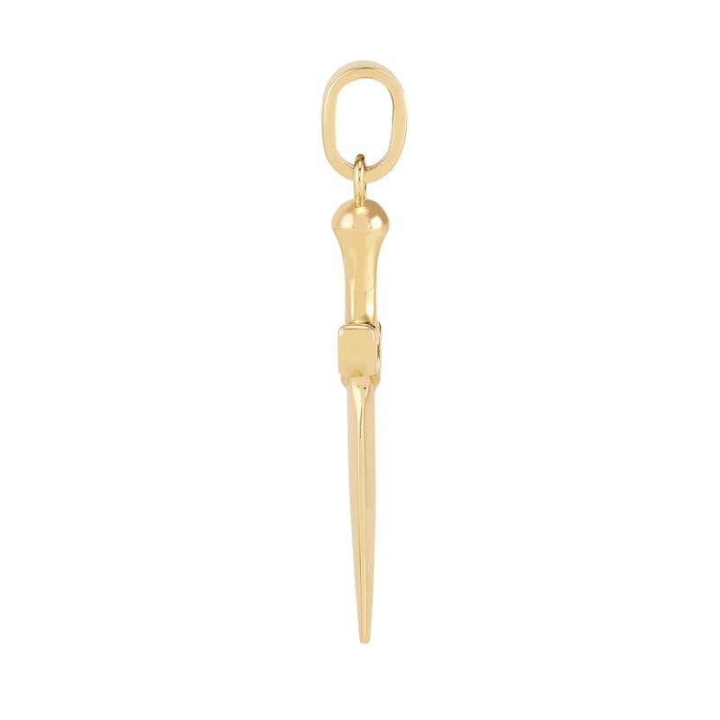 Dagger Necklace Charm in Solid 10K Gold