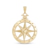 Thumbnail Image 1 of Diamond-Cut Compass Necklace Charm in Solid 14K Gold