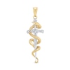 Thumbnail Image 1 of Diamond-Cut Snake and Dagger Necklace Charm in Solid 10K Two-Tone Gold