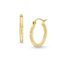 17.0mm Diamond-Cut Hoop Earrings in Hollow 14K Gold