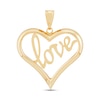 Thumbnail Image 1 of “Love” Open Heart Necklace Charm in Solid 14K Gold