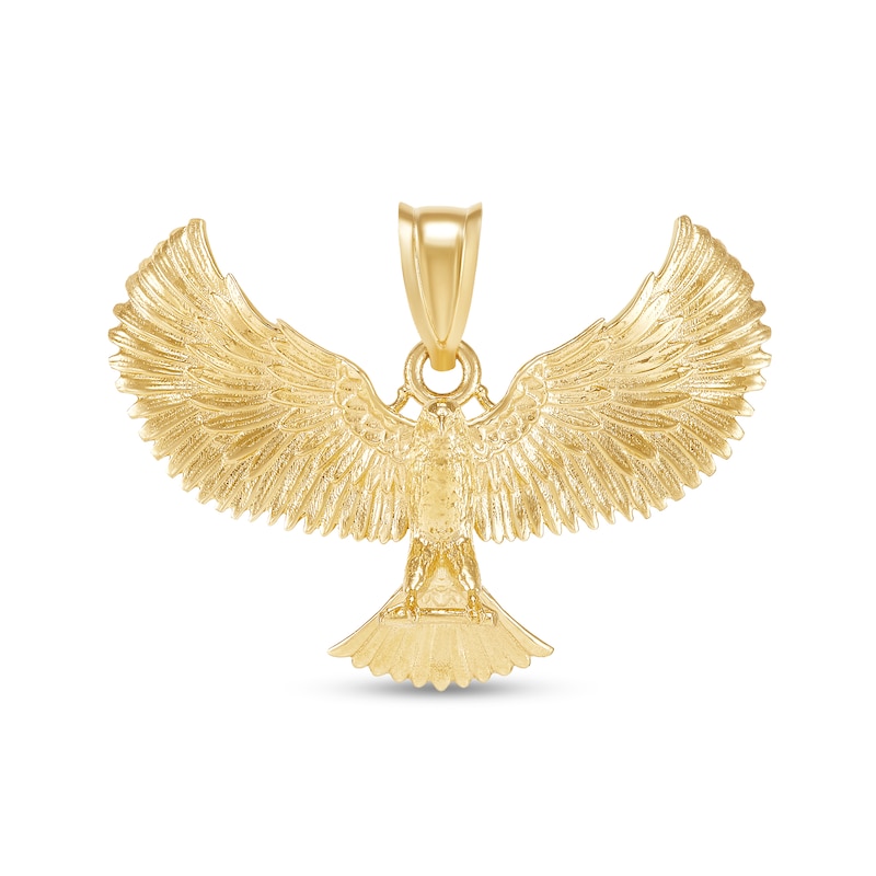 Flying Eagle Necklace Charm in Solid 10K Gold