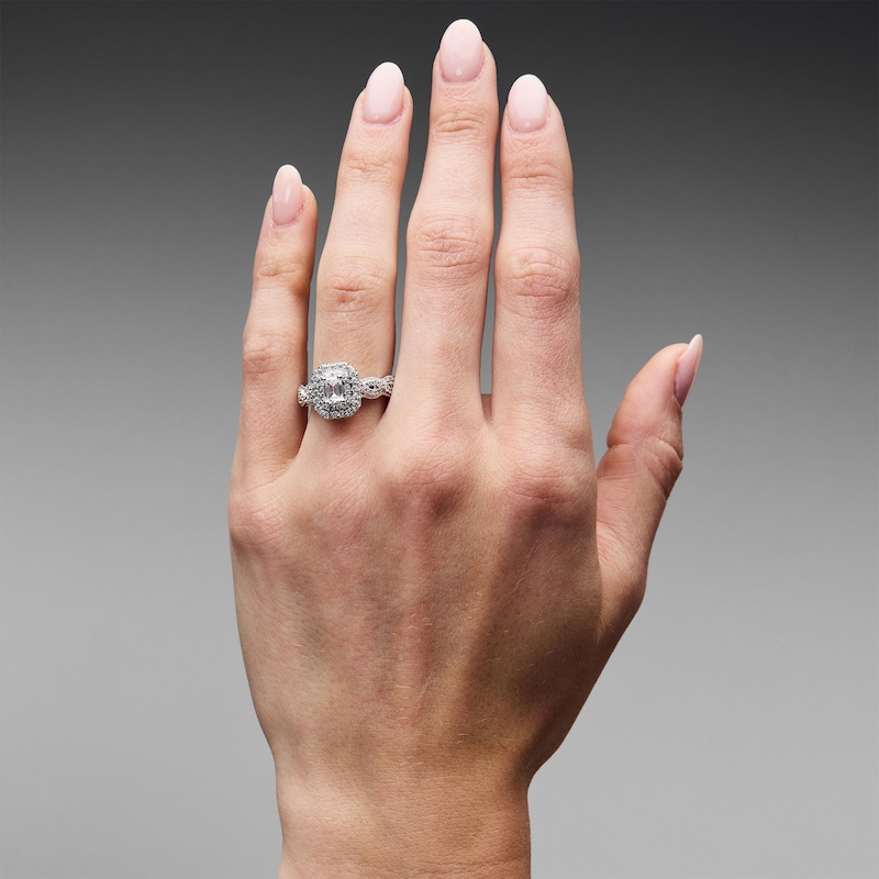 1.25 CT. T.W. Emerald-Cut Canadian Certified Centre Diamond Frame Engagement Ring in 14K Gold (I/SI2