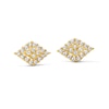 Thumbnail Image 1 of Cubic Zirconia Diamond-Shaped Stud Earrings in Semi-Solid 10K Gold
