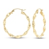 Thumbnail Image 1 of 22.0mm Diamond-Cut Ribbon Twist Hoop Earrings in Hollow 10K Gold