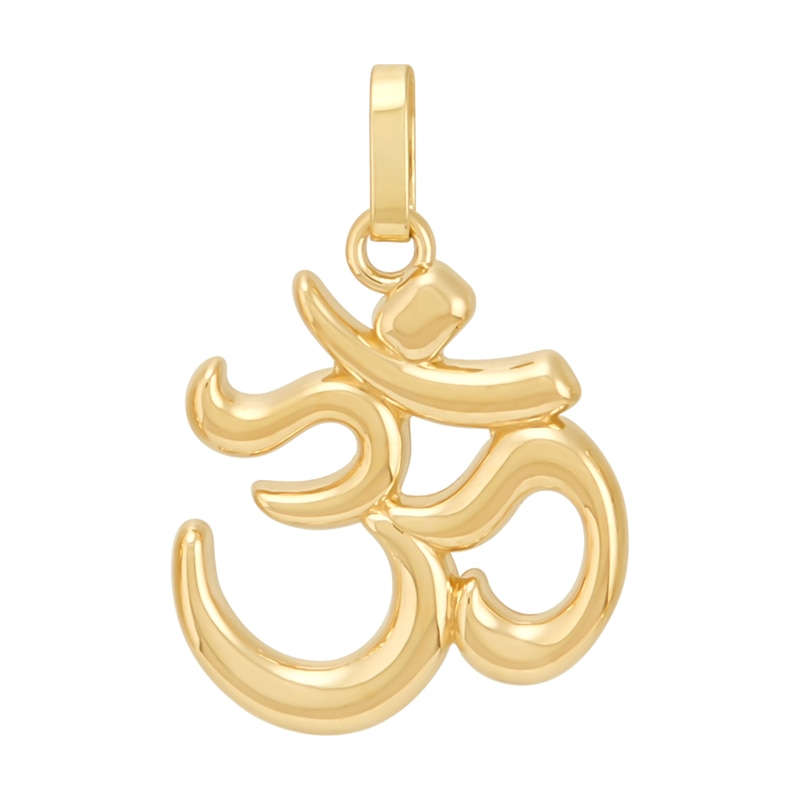 Om Necklace Charm in Solid 10K Gold